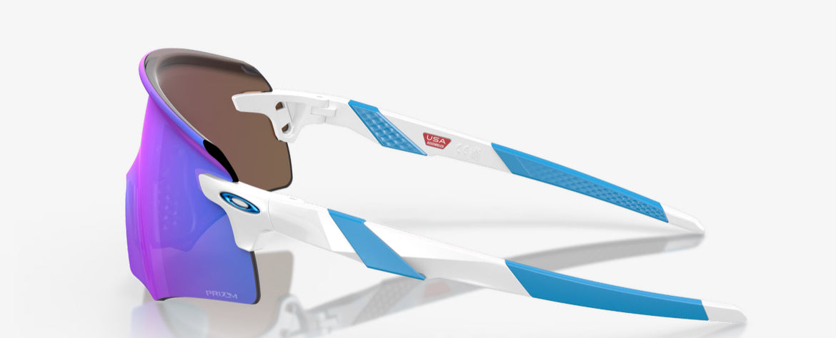 Encoder Oakley prizm sapphire, 
Montatura polished white