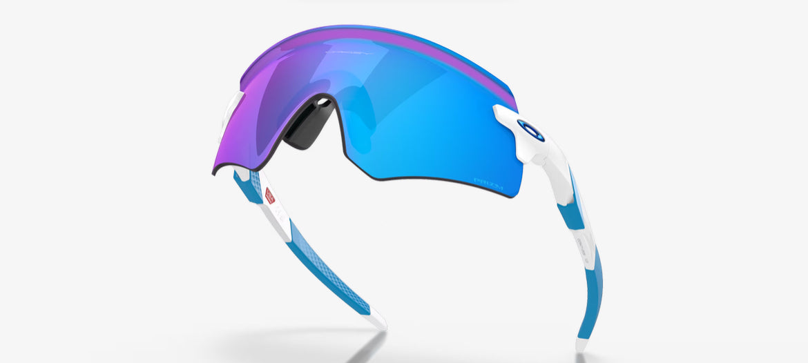 Encoder Oakley prizm sapphire, 
Montatura polished white